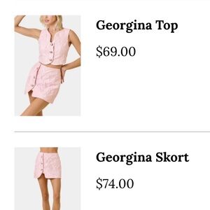 Pink Button-Up Top and Skort Set